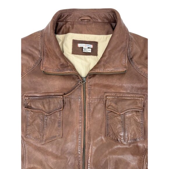 Carbon 2 Cobalt Lamb Leather Jacket • Gorpcore Americana Minimalist Workwear XXL - Picture 3 of 16